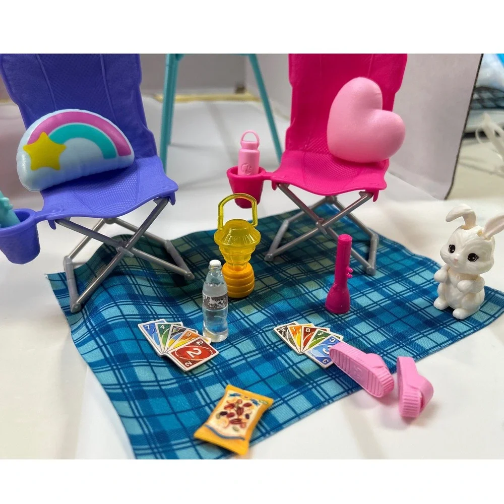 Barbie It Takes Two Camping Playset Brooklyn Malibu Dolls Tent Accessories Lot